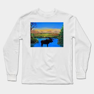 Moose crossing Long Sleeve T-Shirt